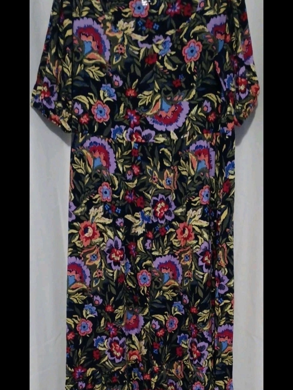 Terra & Sky Black Maxi Dress with Multicolor Floral Print